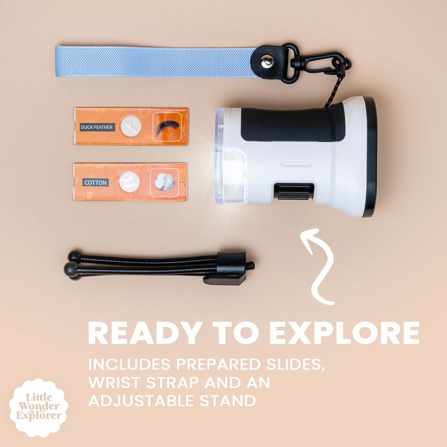 Digital WonderScope for Kids – Built-in Screen Microscope - stand and slides included